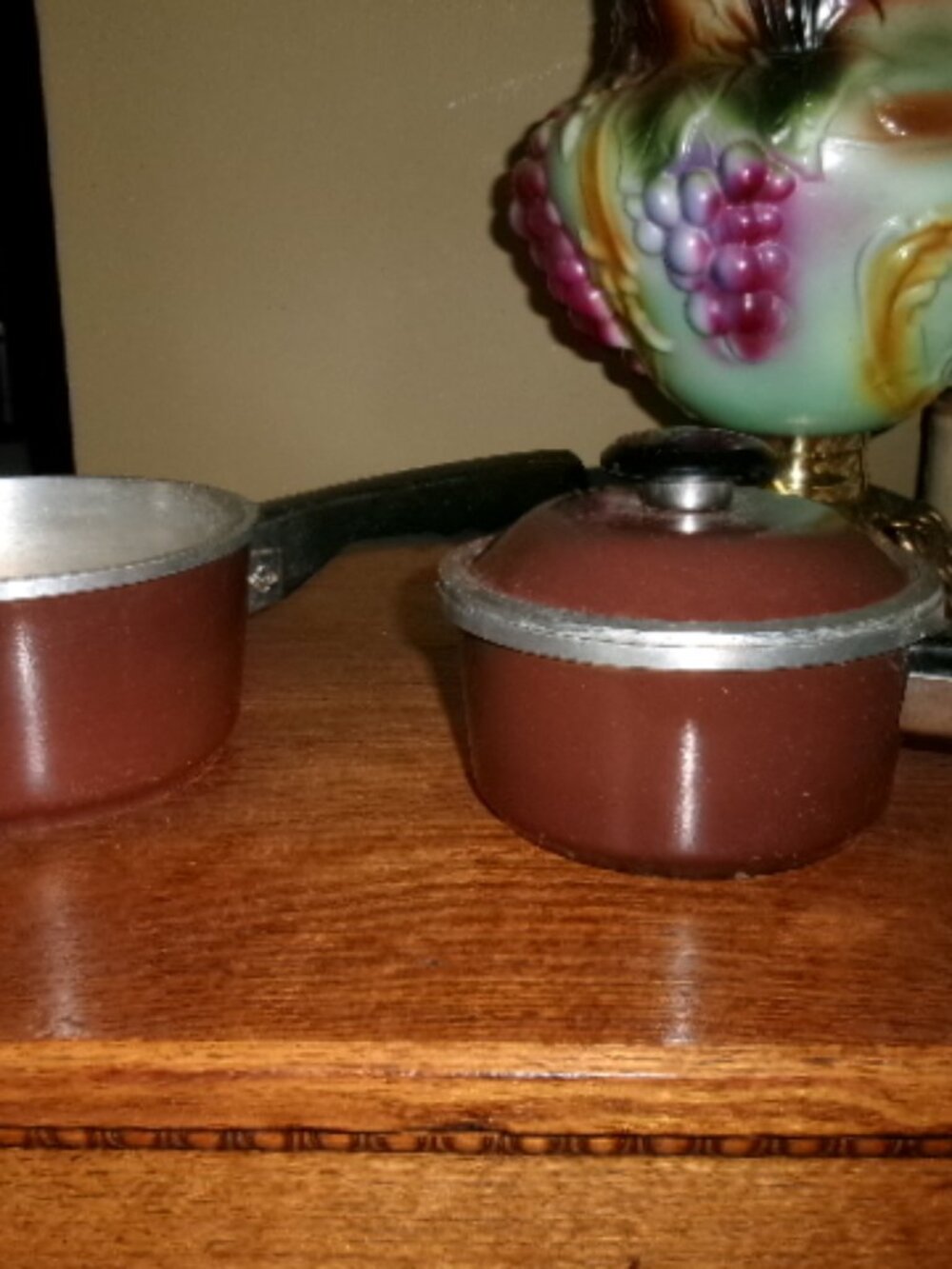 3 pc club aluminum boho brown heavy cast aluminum saucepan and lid